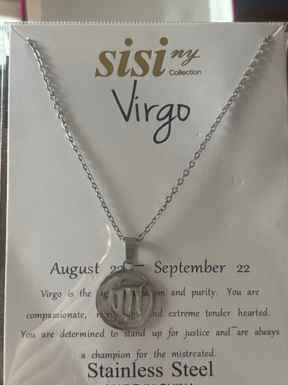 NY Collection Virgo Zodiac Pendant Necklace - Silver